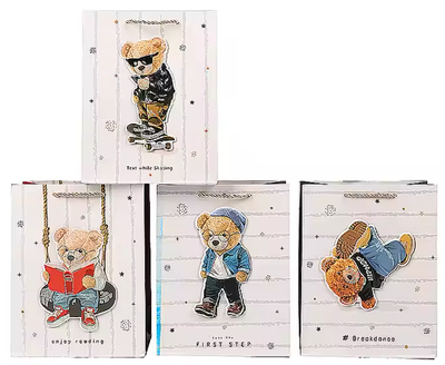 3D Bear Gift Bag  Glitter details