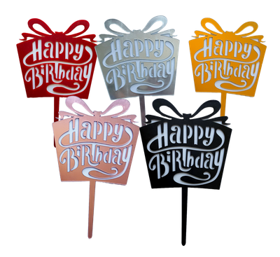 Happy Birthday gift Acrylic Cake Topper