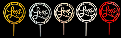 Love in a Circle Acrylic Cake Topper
