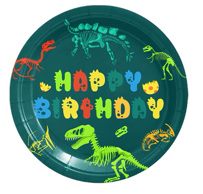 Dino Birthday Paper Plates 9in 10 pcs