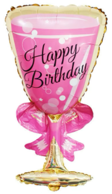 Fancy Happy Birthday Foil Balloon Helium Filled, 35