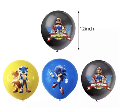 Sonic The Hedgehog 18pcs Latex Party Balloons