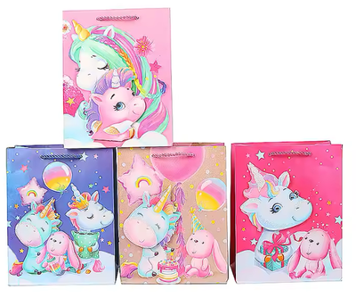 3D Gift Bag Baby Shower, Birthdays, Get well, Glitter details