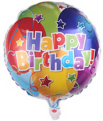 Colorfull Happy Birthday Foil Balloon Helium Filled, 18"