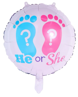 Boy or Girl Foil Balloon Helium Filled, 18"