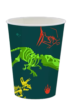 Dino Paper Cups 9oz, 10 pcs