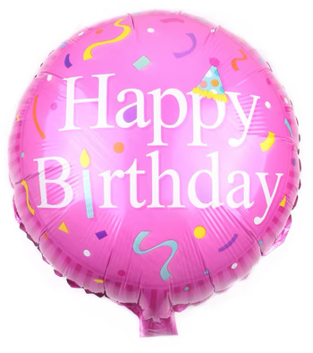 Pink Happy Birthday Foil Balloon Helium Filled 18"