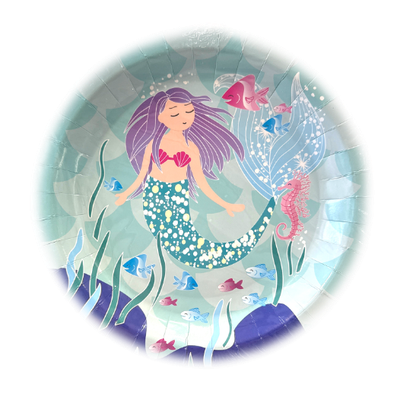 Little Mermaid Paper Plates 9 in, 10 pcs