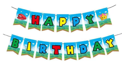 Super Mario Bro Happy Birthday Banner