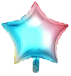 Rainbow Star Foil Balloon Helium Filled, 18"