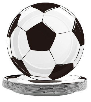 Soccer Paper Plates 9in, 10 pcs