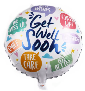 Get Well Foil Balloon Helium Filled 18"