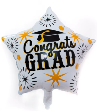 Congrats Grad Foil Balloon Helium Filled, 18"