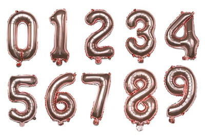 Rose Gold Foil Number Balloon 32" Helium Filled