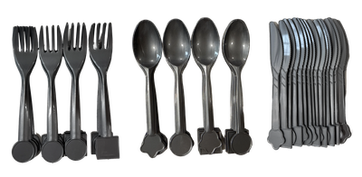 Dark Grey Plastic Utensils 16 cts