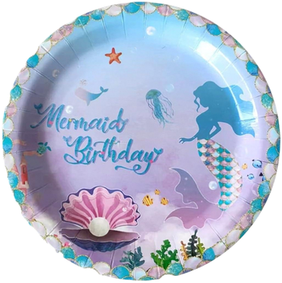 Mermaid and a Shell Paper Plates 9in 16 pcs