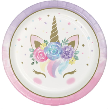 Unicorn Paper Plates 9in 16 pcs