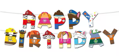 Paw Patrol Happy Birthday Banner