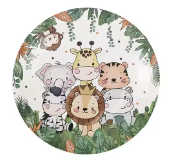 Jungle Animal Paper Plate 7 in