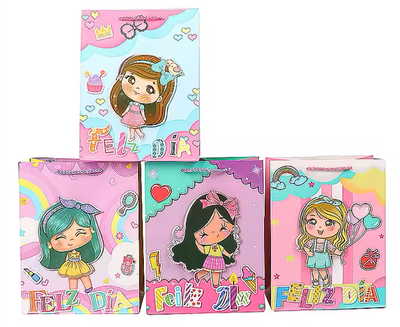 Gift Bag Any Celebration, Birthday, "Feliz Dia" Girls
