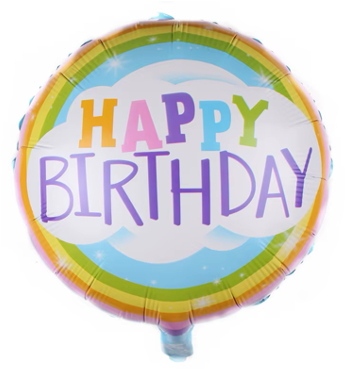 Rainbow Happy Birthday Foil Balloon Helium Filled 18"