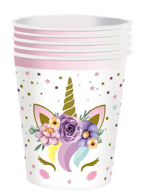 Unicorn Paper Cups 9oz, 16 pcs