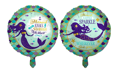 Mermaid Foil Balloon Helium Filled, 18"