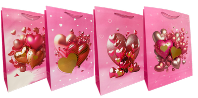 3D Hearts Gift Bag
