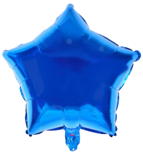 Electric Blue Star Foil Balloon Helium Filled, 18"
