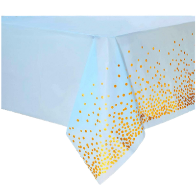Blue Gold Dot Tablecloth
