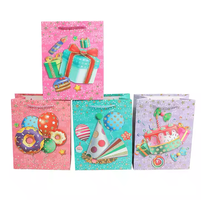 Original Design Gift Bags  Happy Birthday, Glitter Details,