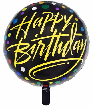 Multi Happy Birthday Foil Balloon Helium Filled 18"