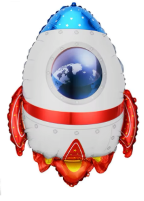 Rocketship Foil Balloon Helium Filled, 26"