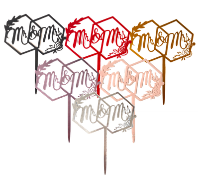 Mr &amp; Mrs Acrylic Cake Topper