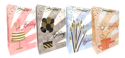 Happy Birthday Glitter Gift Bags