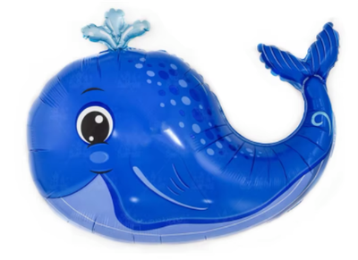 Whale Foil Balloon Helium Filled, 31"