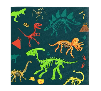 Dino Birthday Napkins 6in, 20 pcs