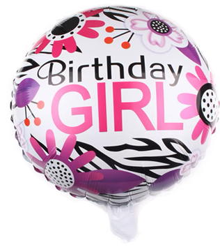 Birthday Girl Foil Balloon Helium Filled 18"