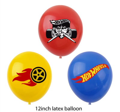 Hot Wheels 18 pcs latex Balloons 12 in