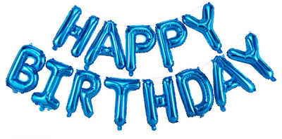 Happy Birthday Foil Balloons - Blue