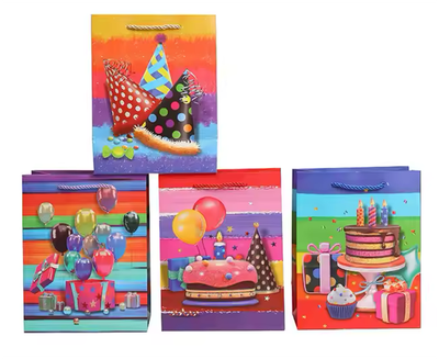 Colorful Gift Bags Happy Birthday