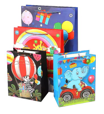 3D Boys Gift Bag any celebration, Baby Shower, Happy Birthday, Glitter
