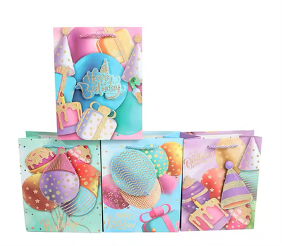 Original 3D Design Gift Bags Glitter Details