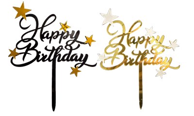 Acrylic Cake Topper Happy Birthday Star