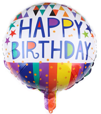 Happy Birthday Foil Balloon Helium Filled, 18"