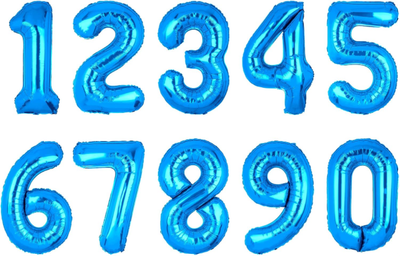 Blue Foil Number Balloon 32 in Helium Filled