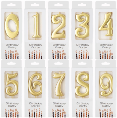Gold Number Birthday Candle