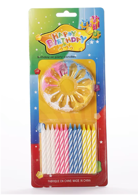 Multi-coloured Cake Birthday Candle