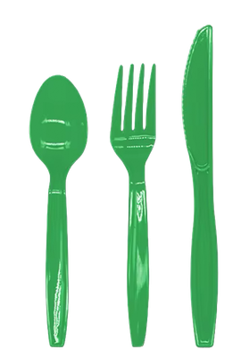 Green Plastic Utensils 10 cts