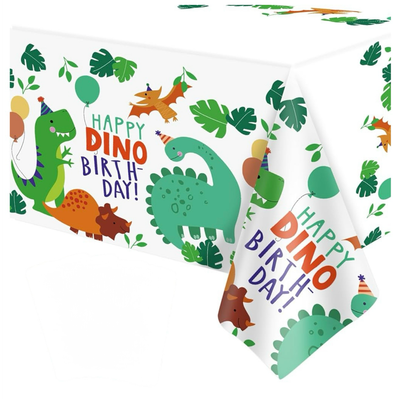 Happy Dino Birthday Tablecloth